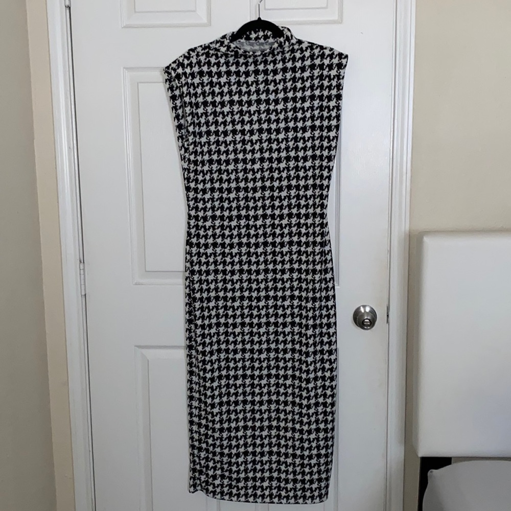 Black and white longline dress